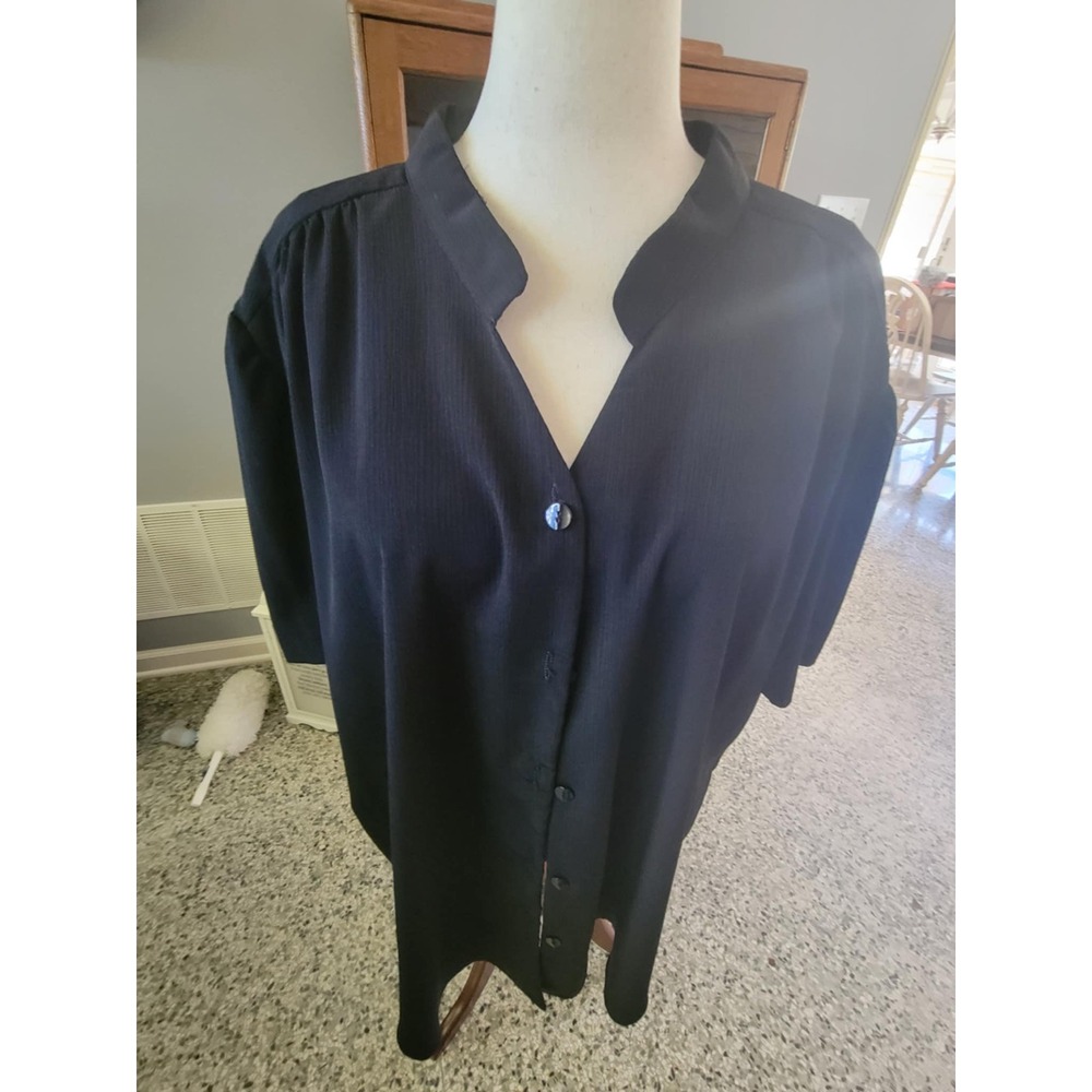 A Personal Touch Black Button‎ Front Midi Dress 5X Plus Size Career